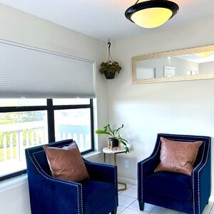 West Elm - Large Cognac Brown Leather Pillows 22” x 22” (Set of 2)